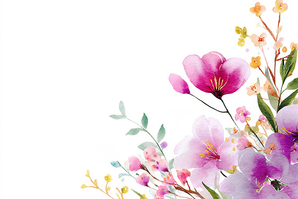 JPG 식물 문양 디자인 꽃잎 꽃 예술 분홍색 컬러 백그라운드 잎 일러스트 자연 수채화 장식 봄 그림 화사함 꽃프레임 국내일러스트 계절 컨셉 프레임 생태계 파일형식
