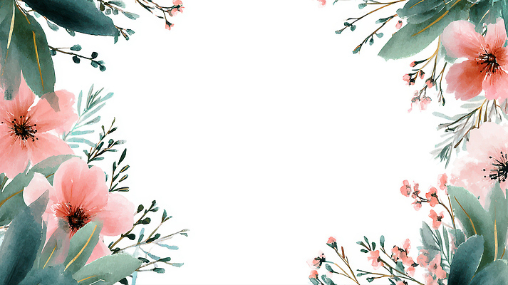 JPG 식물 디자인 꽃 분홍색 컬러 백그라운드 잎 일러스트 자연 수채화 그래픽 장식 초록색 여름 상큼 조화 꽃프레임 생동감 테마 아기자기 국내일러스트 계절 컨셉 프레임 생태계 파일형식