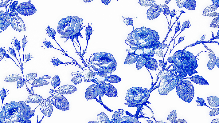 JPG 식물 디자인 꽃 잎 패턴 일러스트 자연 그래픽 장식 파란색 인테리어 장미 새싹 흰색 원형 고급 우아함 그림 국내일러스트 도형 컬러 컨셉 무늬 생태계 파일형식