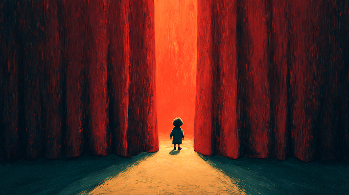 JPG 감정 어린이 예술 백그라운드 일러스트 상상 이야기 빛 걷기 어둠 희망 고요 탐험 무대 표현 관찰 커튼 분위기 시작 색감 순간 국내일러스트 AI일러스트 AI콘텐츠 컨셉 모션 사람 파일형식