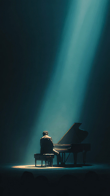 JPG 감정 예술 음악 연주 일러스트 조명 공연 감상 음악가 무대 피아노 클래식 군중 공연장 고민 조용 공연예술 순간 아티스트 우울감 몰입 국내일러스트 직업 컨셉 문화예술 사람 이벤트 건반악기 극장 파일형식
