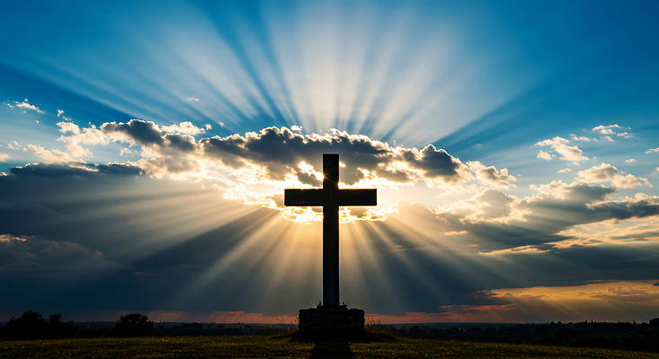 JPG 편집이미지 기독교 종교 상징 십자가 자연 하늘 풍경 빛 평화 노을 믿음 황혼 저녁 편집실사 AI포토 AI콘텐츠 자연요소 감정 컨셉 일몰 야간 CG 생태계 파일형식