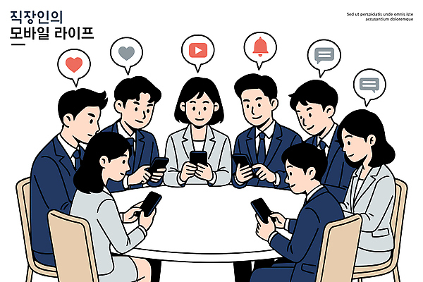 일러스트 탁자 커뮤니케이션 모바일 협력 기술 스마트라이프 대화 일상 친구 스마트폰 사무실 유행 디지털 모임 직장인 원형 그룹 이미지 소통 국내일러스트 AI파일 도형 직업 라이프스타일 가구 컨셉 비즈니스 관계 말하기 라이프 핸드폰 스마트기기 파일형식 벡터