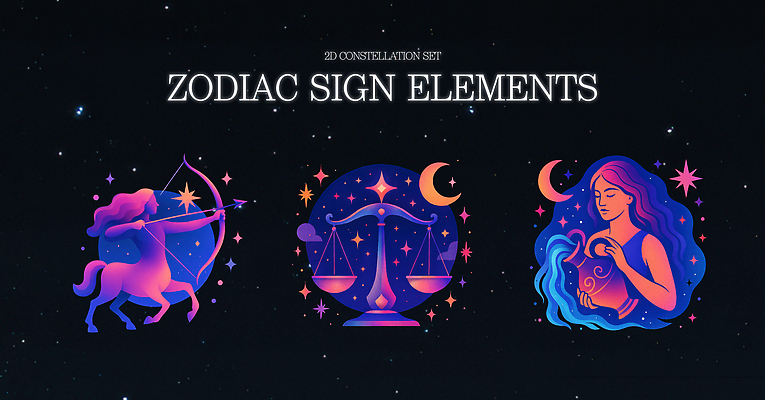 PSD 기호 디자인 예술 상징 컬러 일러스트 밤하늘 고대문명 그래픽 우주 별자리 원소 점성술 신화 양자리 물병자리 천칭자리 성격 국내일러스트 문자 하늘 화학 야간 파일형식