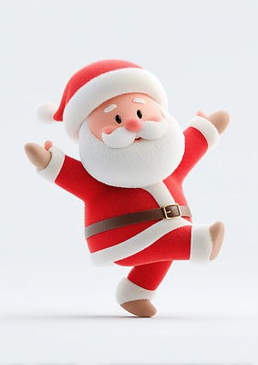 JPG 편집이미지 캐릭터 백그라운드 크리스마스 겨울 수염 빨간색 산타클로스 귀여움 축제 기쁨 흰색 춤 즐거움 활기 편집3D AI컴퓨터그래픽 AI콘텐츠 계절 기념일 감정 컬러 컨셉 문화예술 3D 파일형식