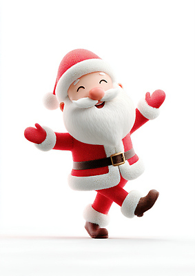 JPG 편집이미지 캐릭터 어린이 크리스마스 선물 빨간색 크리스마스트리 산타클로스 춤 즐거움 흰배경 편집3D AI컴퓨터그래픽 AI콘텐츠 기념일 감정 컬러 백그라운드 문화예술 사람 3D 흰색 파일형식