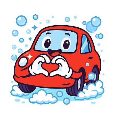 캐릭터 디자인 행복 컬러 일러스트 자동차 표정 사랑 귀여움 깨끗함 목욕 거품 방울 하트 씻기 즐거움 비누 세차 일러캐릭터 AI파일 모양 감정 육상교통 컨셉 장식 위생용품 청결 파일형식 벡터