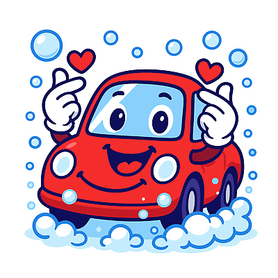 캐릭터 디자인 행복 어린이 일러스트 손가락 자동차 사랑 웃음 빨간색 귀여움 거품 하트 표현 색칠 즐거움 그림 장면 세차 일러캐릭터 AI파일 모양 손 감정 육상교통 컬러 컨셉 표정 사람 파일형식 벡터