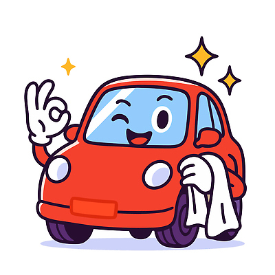 캐릭터 행복 백그라운드 일러스트 자동차 미소 웃음 손짓 빨간색 반짝임 귀여움 청소 만족 장면 조정 세차 털옷 일러캐릭터 AI파일 옷 감정 육상교통 컬러 컨셉 모션 표정 수상스포츠 파일형식 벡터