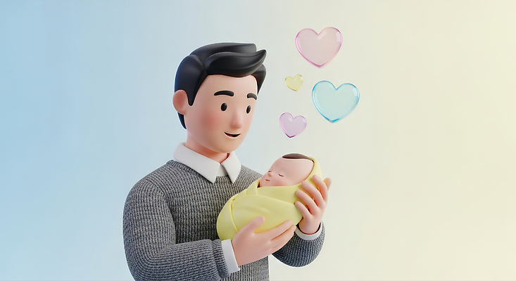 JPG 편집이미지 행복 감정 가족 함께함 따뜻함 사랑 기쁨 아기 아빠 소중 순간 자부심 육아대디 편집3D AI컴퓨터그래픽 AI콘텐츠 컨셉 관계 사람 3D 파일형식