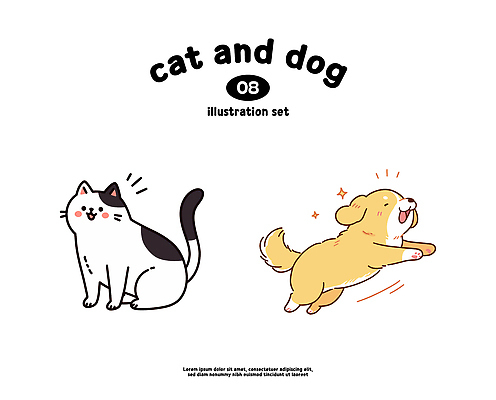 동물 캐릭터 디자인 일러스트 놀이 친구 반려동물 귀여움 고양이 활발 표현 강아지 즐거움 그림 장면 조화 순간 국내일러스트 AI파일 감정 컨셉 포유류 관계 개 파일형식 벡터