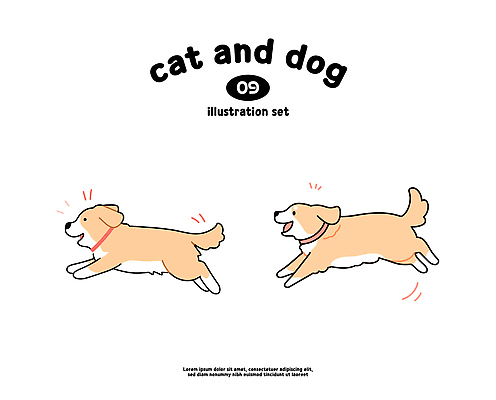 동물 캐릭터 행복 어린이 일러스트 모션 놀이 사랑 친구 반려동물 달리기 귀여움 고양이 활발 개 즐거움 작품 놀기 상상력 국내일러스트 AI파일 감정 컨셉 포유류 관계 미술 사람 파일형식 벡터