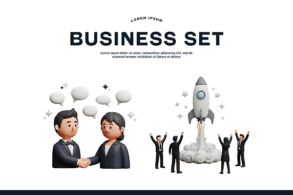 PSD 편집이미지 회사 비즈니스 성공 회의 협력 악수 아이디어 로켓 성장 발표 목표 발사 전략 창의성 편집3D 컨셉 손짓 3D 파일형식