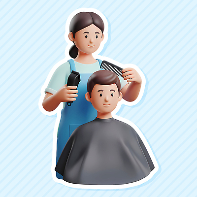 PSD 편집이미지 남자 의자 뷰티 머리 머리빗 미용실 미용사 이발 고객 서비스 샴푸 스타일링 트리트먼트 편집3D 직업 가구 사람 신체부위 위생용품 3D 미용용품 뷰티샵 파일형식