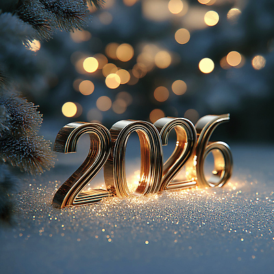 JPG 편집이미지 계절 크리스마스 겨울 조명 새해 기념 풍경 장식 빛 반짝임 숫자 축제 기쁨 2026년 이미지편집 AI컴퓨터그래픽 AI콘텐츠 문자 기념일 감정 모션 연도 파일형식