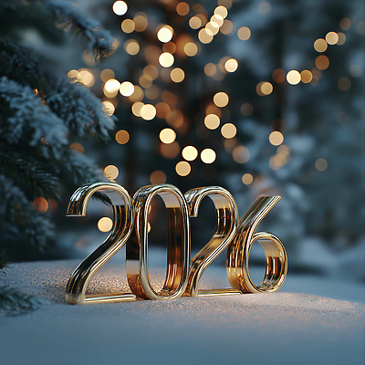 JPG 나무 편집이미지 크리스마스 겨울 조명 새해 풍경 장식 반짝임 숫자 축하 편안함 연말 겨울풍경 2026년 이미지편집 AI컴퓨터그래픽 AI콘텐츠 식물 문자 계절 기념일 컨셉 모션 감각 연도 파일형식