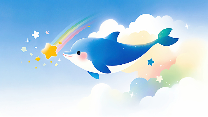 JPG 별 바다 무지개 일러스트 상상 자연 하늘 여름 컬러풀 귀여움 꿈 사파리 돌고래 그림 창의성 국내일러스트 AI일러스트 AI콘텐츠 자연요소 계절 컬러 컨셉 포유류 수중동물 생태계 파일형식