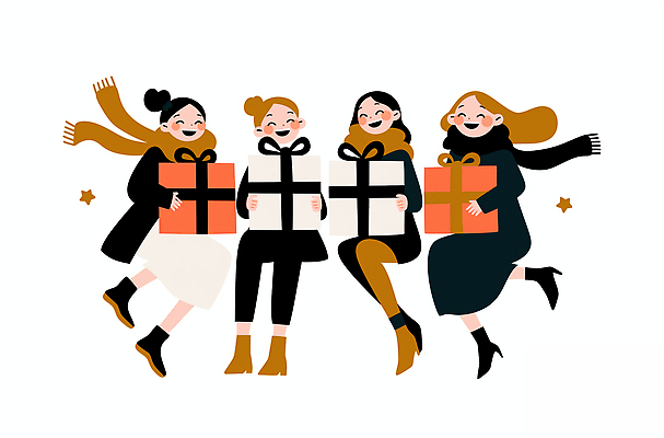 JPG 여자 행복 컬러 일러스트 모션 따뜻함 대화 선물 사랑 웃음 캐주얼 친구 사각형 축제 다정 기쁨 거래 모임 즐거움 사교 순간 국내일러스트 도형 옷 감정 컨셉 관계 표정 말하기 사람 파일형식