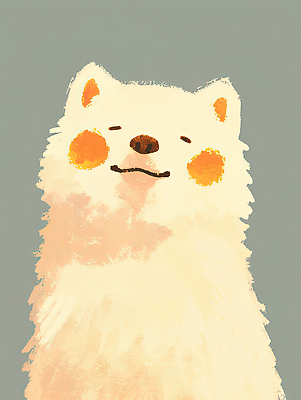 감정 컨셉 표정 파란색 반려동물 개 그림 파일형식 AI콘텐츠 강아지 행복 미소 귀여움 동물 하늘색 털 표현 영모화 사랑 기쁨 디자인 예술 JPG 일러스트 국내일러스트 AI일러스트