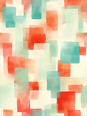 JPG 디자인 예술 컬러 백그라운드 패턴 일러스트 추상 수채화 그래픽 빨간색 초록색 부드러움 조화 직사각형 비율 독창 색채 국내일러스트 AI일러스트 AI콘텐츠 도형 무늬 감각 파일형식