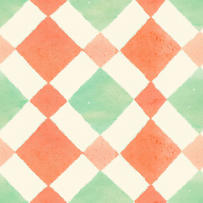 JPG 디자인 예술 컬러 백그라운드 패턴 일러스트 추상 수채화 그래픽 장식 빨간색 초록색 주황색 화려 그림 다이아몬드 조화 대칭 민트색 국내일러스트 AI일러스트 AI콘텐츠 컨셉 무늬 보석 파일형식