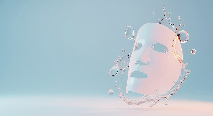 JPG 편집이미지 자연 건강 관리 마스크 일상 뷰티 청결 화장품 촉촉함 물방울 피부 스킨케어 클렌징 수분_꽃가루 이미지편집 AI컴퓨터그래픽 AI콘텐츠 라이프 신체부위 젖음 위생 생태계 파일형식