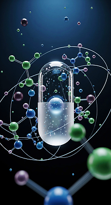 JPG 편집이미지 과학 의학 추상 세포 실험 그래픽 알약 약 화학 구출 원자 반응 상호작용 이미지편집 AI컴퓨터그래픽 AI콘텐츠 무늬 도움 파일형식