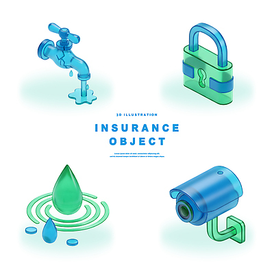 PSD 편집이미지 생각 관리 안전 물 3D 모형 장비 보호 위험 예방 잠금 보안 보험 편집3D 자연요소 컨셉 디지털합성 파일형식