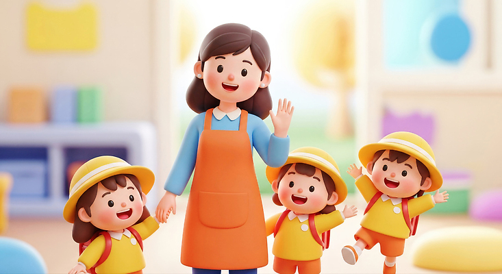 JPG 편집이미지 교육 어린이 컬러 유니폼 교실 모션 놀이 아침 바닥 웃음 친구 교사 유치원 유치원생 즐거움 손흔들기 편집3D AI컴퓨터그래픽 AI콘텐츠 주간 직업 옷 감정 학교 관계 표정 사람 3D 파일형식