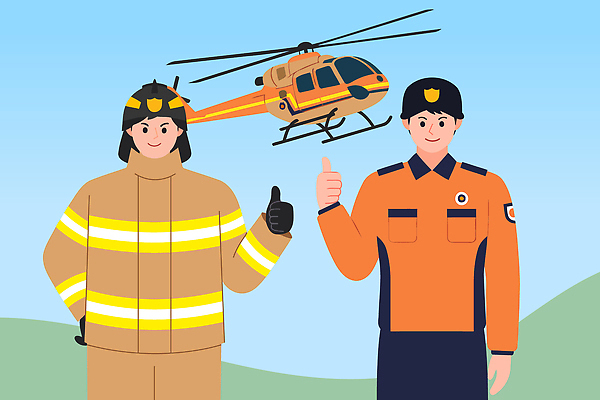 일러스트 하늘 생명 날씨 협력 비행기 안전 일상 응급 헬리콥터 보호 소방관 구조원 소방 연습 소방차 구급 구조대 국내일러스트 AI파일 직업 컨셉 항공교통 자동차 대중교통 라이프 긴급 구출 파일형식 벡터