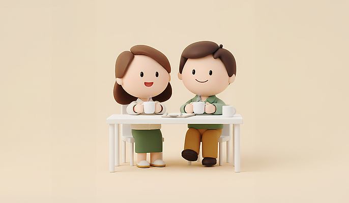 JPG 편집이미지 커플 행복 커피 음료 탁자 따뜻함 대화 미소 컵 친구 카페 만남 분위기 편안함 소통 편집3D AI컴퓨터그래픽 AI콘텐츠 식기 감정 가구 컨셉 관계 표정 말하기 3D 상점 감각 파일형식