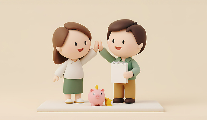 JPG 편집이미지 부부 행복 어린이 미래 미소 기쁨 저축 돼지저금통 목표 가정경제 하이파이브 소통 편집3D AI컴퓨터그래픽 AI콘텐츠 커플 감정 컨셉 가정 표정 사람 손짓 금융 경제 3D 저금통 파일형식