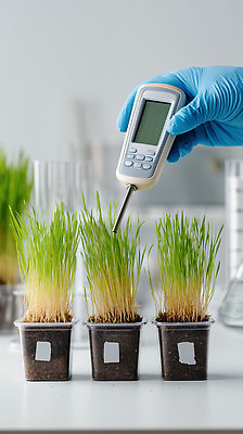 JPG 식물 편집이미지 과학 실험기구 실험 잔디 농사 흙 실험실 온도계 측정 원예 모종 수분_꽃가루 편집실사 AI인물포토 AI콘텐츠 농업 취미 CG 파일형식 AI포토