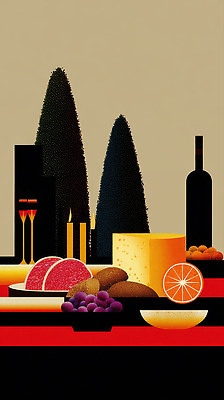JPG 컬러 과일 일러스트 탁자 포도 디저트 치즈 풍경 그래픽 빨간색 친구 파티 사각형 와인 검은색 주황색 식사 분위기 저녁 주말 국내일러스트 도형 음식 가구 컨셉 관계 유제품 주류 이벤트 야간 파일형식