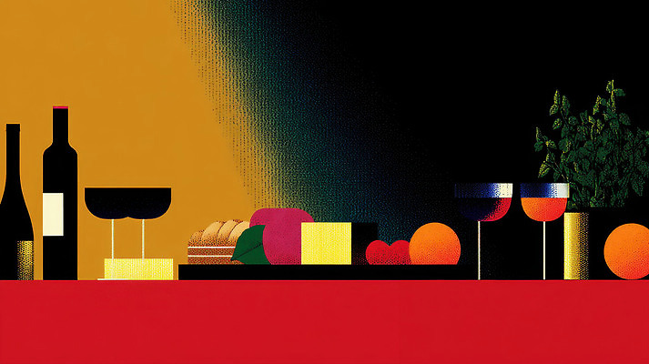 JPG 음료 음식 채소 과일 일러스트 탁자 잔 치즈 맥주 육류 대화 빨간색 친구 파티 와인 분위기 저녁 즐거움 다과 사교 맛있는 국내일러스트 AI일러스트 AI콘텐츠 식기 감정 컬러 가구 컨셉 식재료 관계 디저트 유제품 주류 말하기 이벤트 야간 파일형식