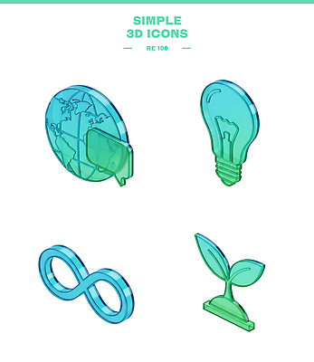PSD 아이콘 디자인 지구 컬러 전구 그래픽 3D아이콘 새싹 환경 심볼 모던 무한 창의성 벡터 식물 파일형식