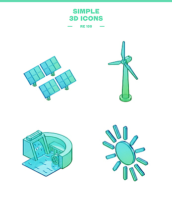 PSD 아이콘 기술 3D아이콘 에너지 발전 풍력에너지 전기에너지 친환경 태양에너지 수력 재생에너지 컨셉 환경 그린에너지 파일형식