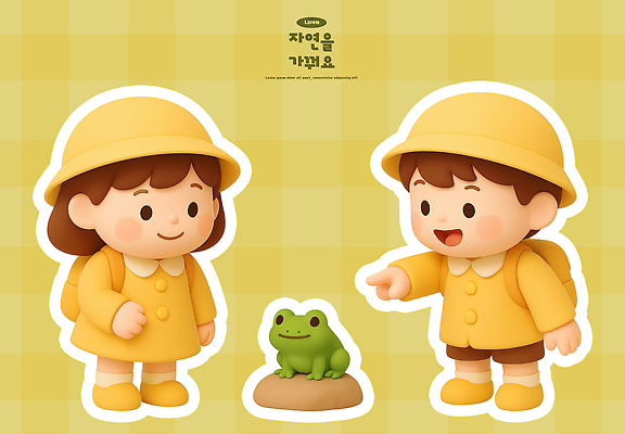 감정 컬러 컨셉 관계 모션 양서류 사람 라이프 3D 생태계 파일형식 개구리 자연 관찰 노란색 친구 동물 평화 일상 놀이 즐거움 어린이 시골 편집이미지 편집3D PSD