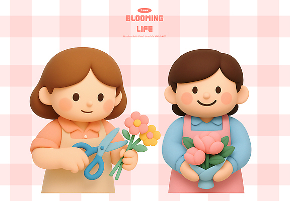 PSD 편집이미지 꽃 컬러 재료 모션 웃음 사람 생활 친구 작업 분위기 즐거움 정리 화사함 순간 참여 편집3D 식물 감정 컨셉 관계 표정 3D 파일형식