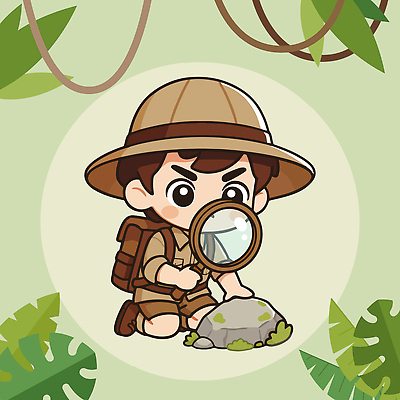 식물 동물 캐릭터 어린이 과학 일러스트 배낭 자연 학습 환경 탐험 도전 숲 검사_조사 호기심 확대경 탐색 발견 국내일러스트 AI파일 교육 감정 컨셉 가방 사람 생태계 파일형식 벡터