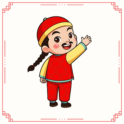 캐릭터 드레스 행복 아시아 문화 어린이 일러스트 놀이 한국 미소 이벤트 평화 귀여움 중식 축제 전통의상 즐거움 밝은색 손흔들기 일러캐릭터 AI파일 전통 옷 감정 나라 음식 컨셉 모션 표정 사람 파일형식 벡터