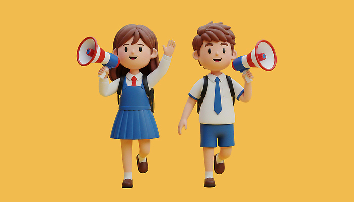 PSD 편집이미지 학생 교복 학교 모션 협력 웃음 이벤트 친구 걷기 확성기 자유 즐거움 소통 편집3D 옷 교육 감정 컨셉 관계 표정 3D 파일형식