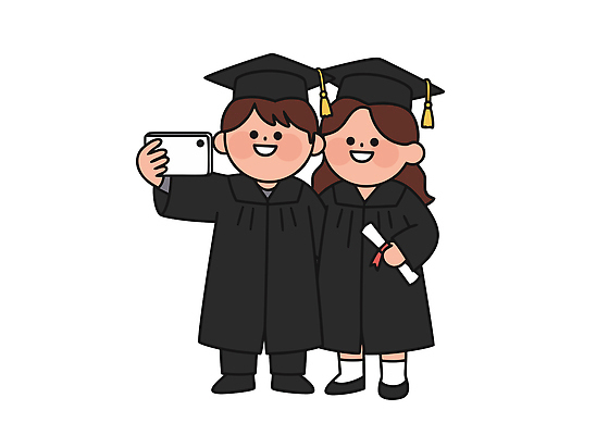학생 행복 일러스트 학사모 졸업 학교 졸업식 친구 스마트폰 사진촬영 기쁨 축하 그룹 졸업장 즐거움 기념사진 학위 국내일러스트 AI파일 모자_잡화 교육 감정 컨셉 관계 핸드폰 스마트기기 촬영 파일형식 벡터