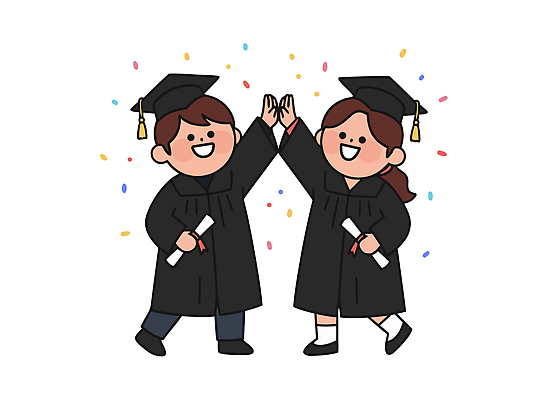 학생 교육 기념일 일러스트 학사모 졸업 학교 성공 협력 졸업식 사랑 웃음 친구 파티 기쁨 축하 즐거움 색종이 손맞잡기 순간 국내일러스트 AI파일 모자_잡화 감정 종이 컨셉 관계 표정 이벤트 손잡기 파일형식 벡터