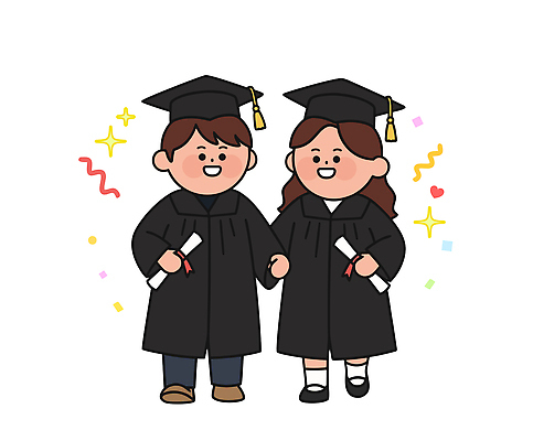 옷 기념일 일러스트 졸업 청소년 성공 웃음 이벤트 친구 반짝임 손잡기 축제 기쁨 축하 졸업장 대학교 고려 수료식 국내일러스트 AI파일 교육 감정 컨셉 학교 관계 모션 표정 사람 역사 파일형식 벡터