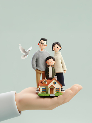 JPG 편집이미지 손 행복 어린이 가족 주택 따뜻함 사랑 사람 생활 부모 모형 평화 비둘기 순간 편집3D AI컴퓨터그래픽 AI콘텐츠 감정 컨셉 관계 조류 건물 신체부위 3D 파일형식