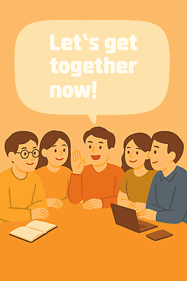 감정 백그라운드 일러스트 모션 탁자 함께함 이야기 대화 웃음 여러명 친구 노트북 주황색 모임 만남 그룹 즐거움 소통 참여 화기애애 국내일러스트 AI파일 컬러 가구 다수 컨셉 관계 표정 말하기 사람 전자제품 파일형식 벡터