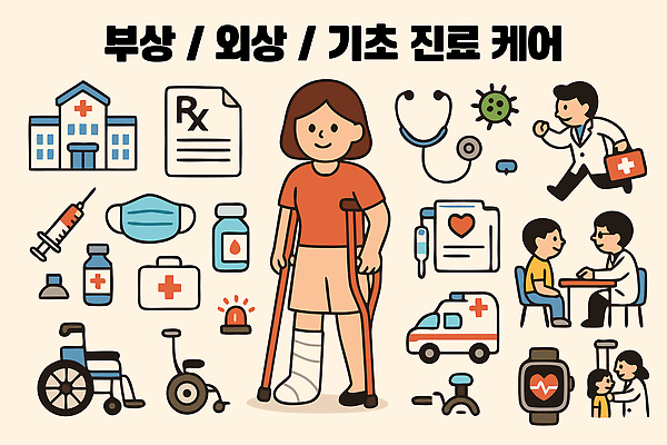 일러스트 의학 의료기기 건강 병원 치료 약 진료 환자 간호사 의사 질병 상처 구급차 휠체어 상담 예방 붕대 방역 국내일러스트 AI파일 자동차 의료진 파일형식 벡터