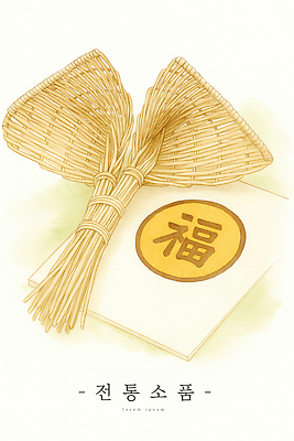 JPG 전통 디자인 행복 문화 예술 상징 일러스트 기념 한국 따뜻함 장식 대나무 오브젝트 민속 수공예 복조리개 국내일러스트 AI일러스트 AI콘텐츠 나무 감정 아시아 공예 파일형식