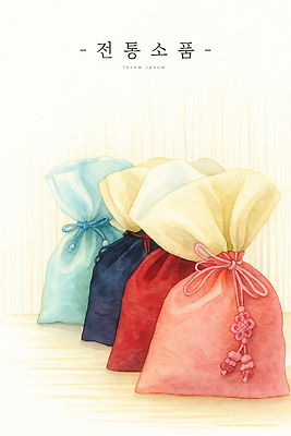 JPG 전통 디자인 문화 예술 컬러 패턴 일러스트 포장 복주머니 한국 선물 장식 세로 주머니 공예 오브젝트 노리개 만들기 정리 수공예 나란히 국내일러스트 AI일러스트 AI콘텐츠 아시아 무늬 모션 전통소품 취미 파일형식